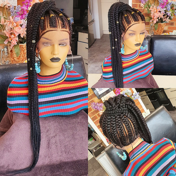 Arewa Black Ket Cornrow Braided Wig | Eminado Hair