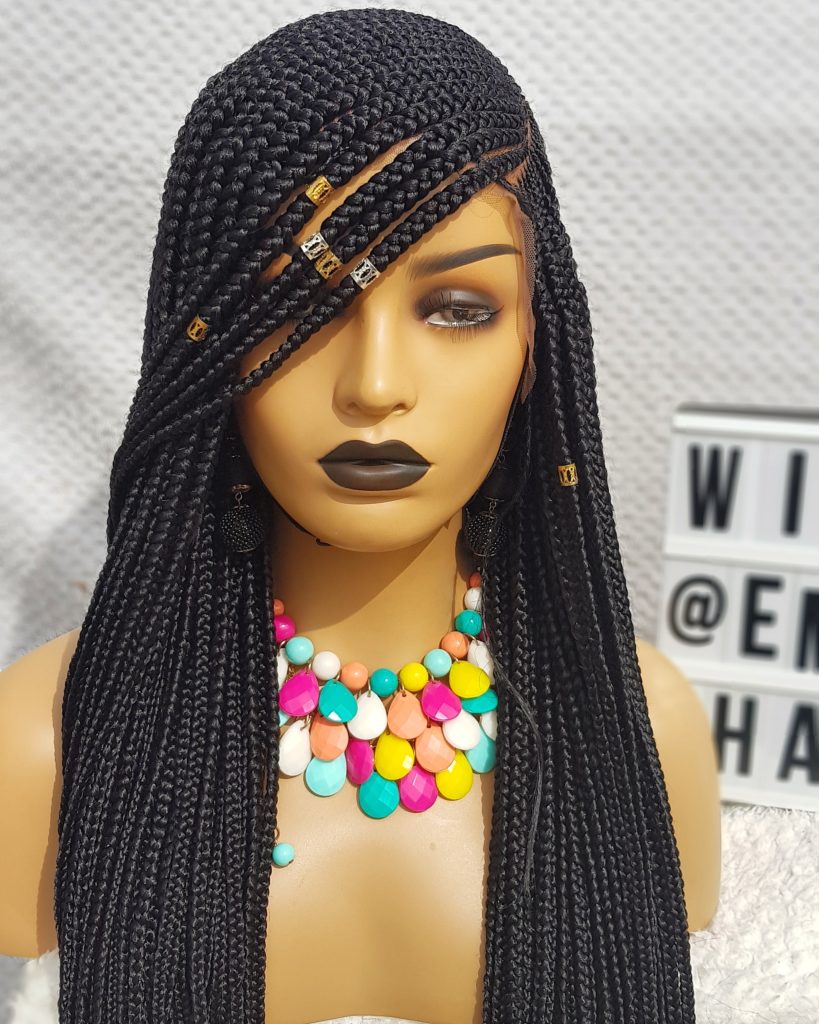 Mide Black Cornrow Braided Wig | Eminado Hair