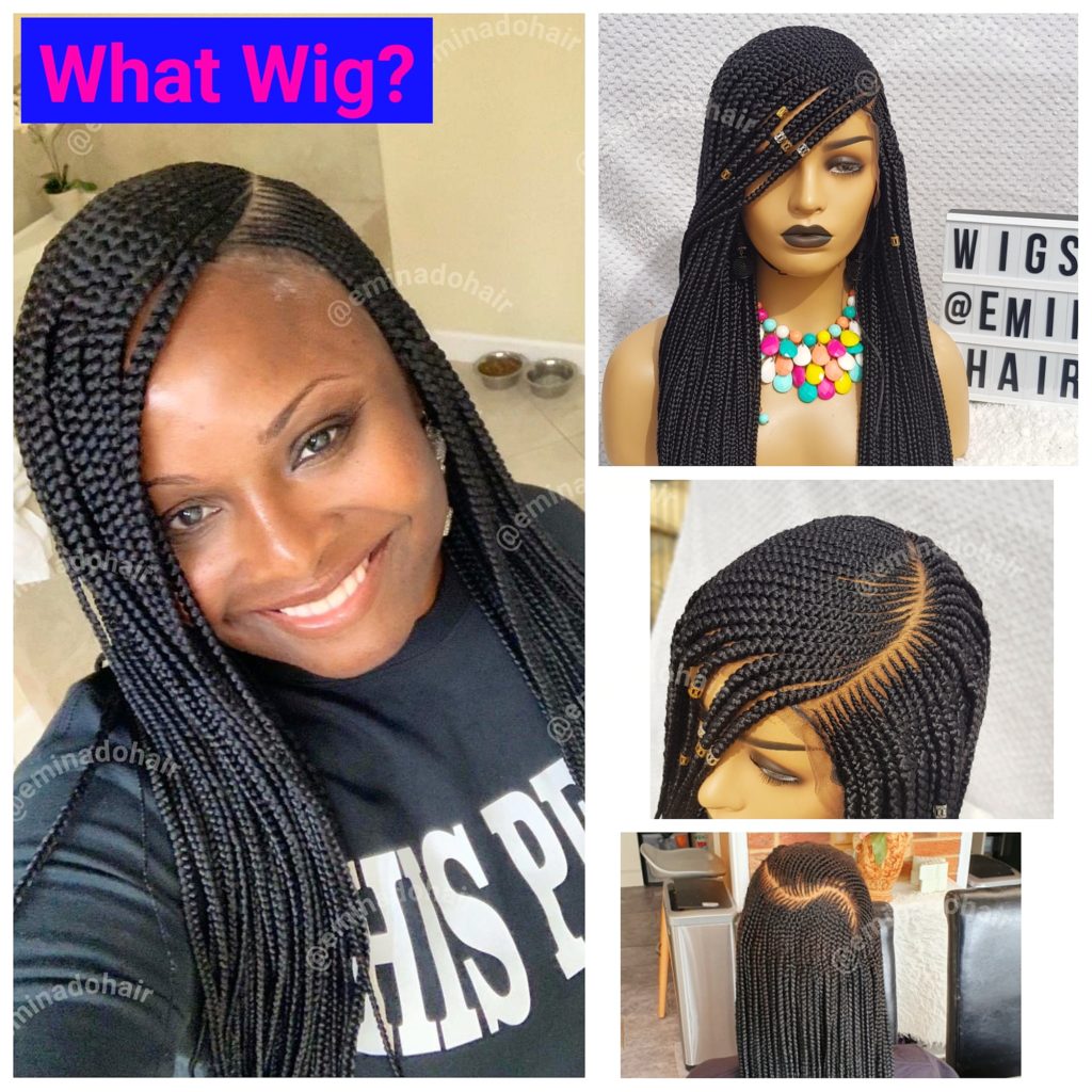 Mide Black Cornrow Braided Wig | Eminado Hair