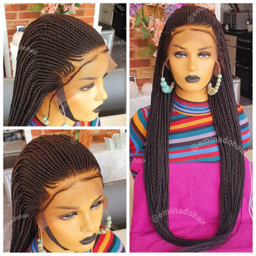 Grace Ket Black Cornrow Braided Wig | Eminado Hair