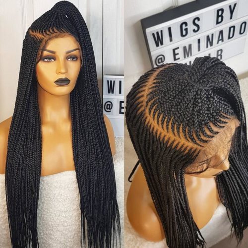 Jola Ket Black Cornrow Braided Wig | Eminado Hair