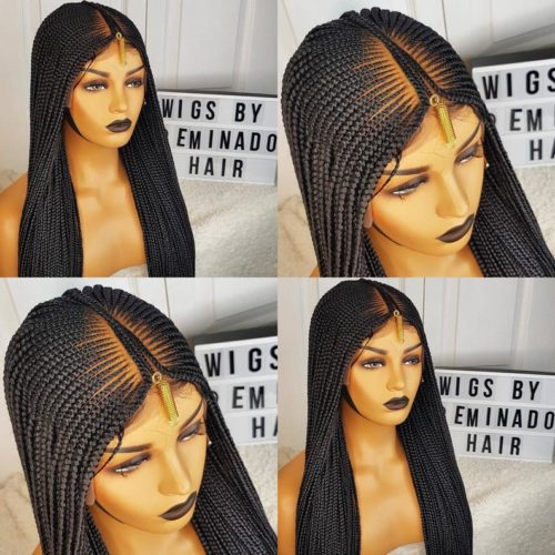 Bimbo Ket Black Cornrow Braided Wig | Eminado Hair