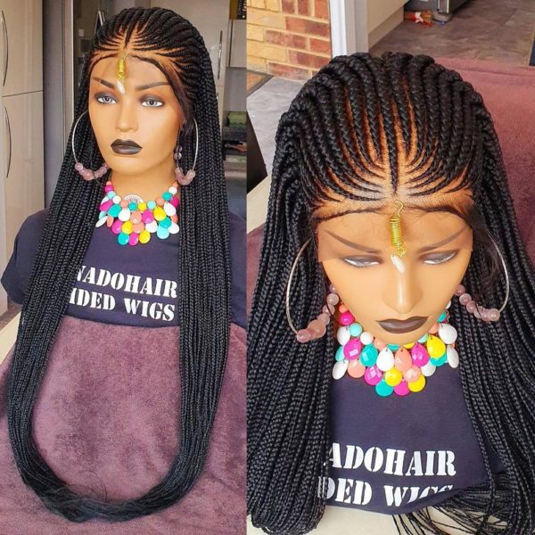 Simi Fulani Black Cornrow Braided Wig | Eminado Hair