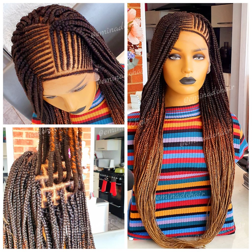 Tiwa Brown Cornrow Braided Wig | Eminado Hair