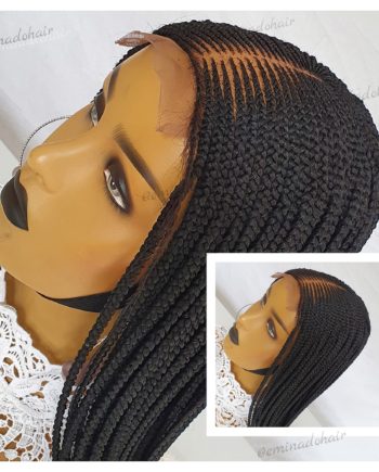 Cecil Center Black Cornrow Closure Braided Wig Eminado Hair