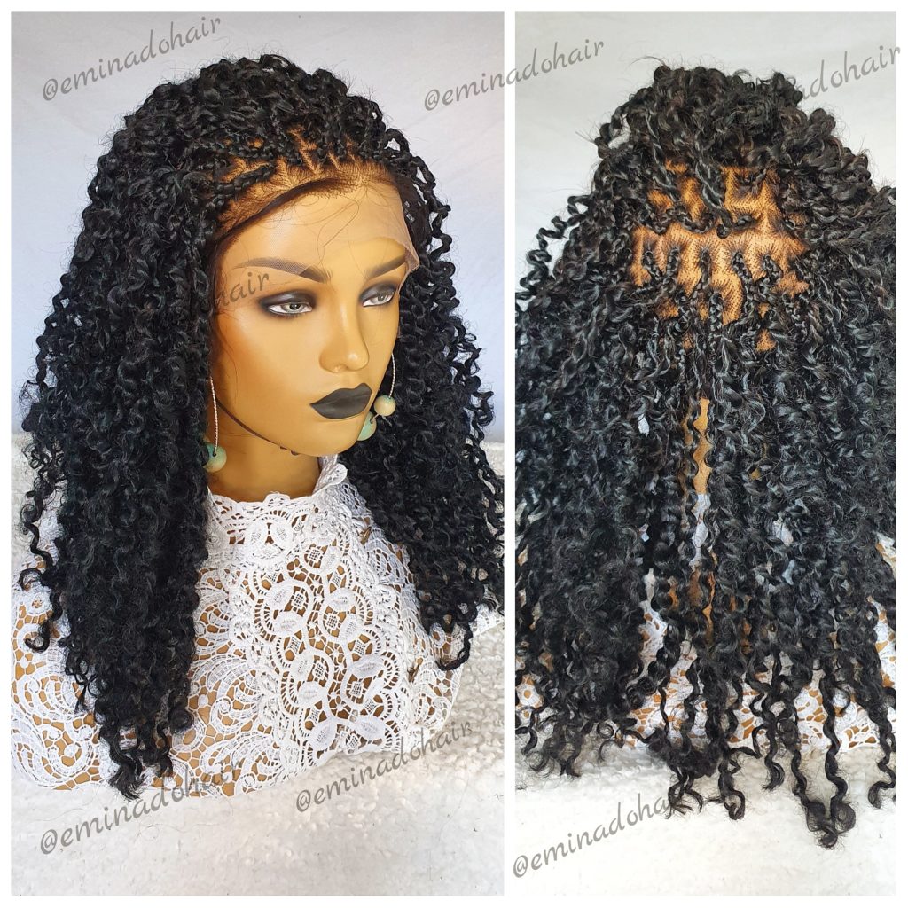 Fluffy Spring Black Twists Braided Wig | Eminado Hair