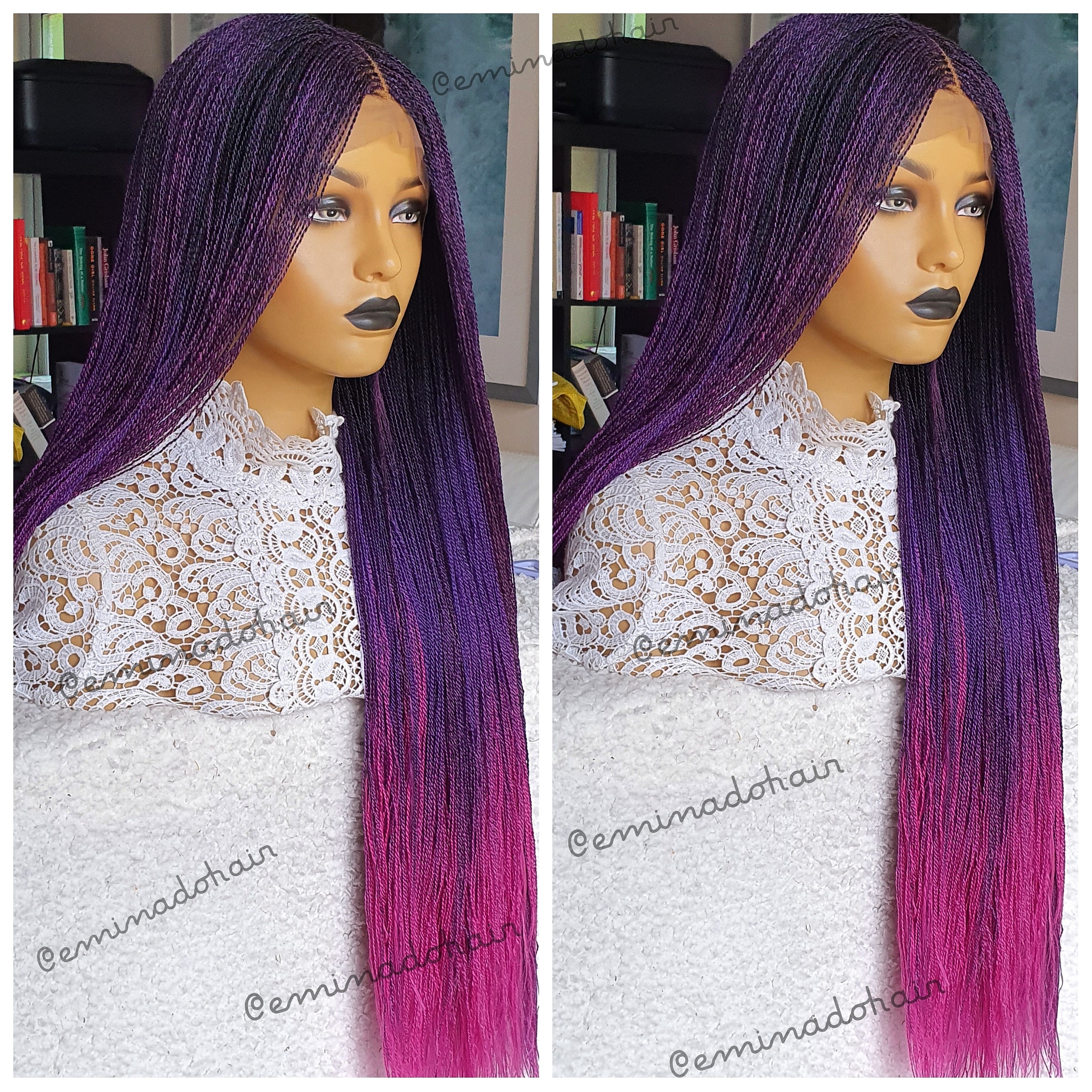 black pink and purple hair