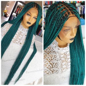 Knotless Green Full Frontal Box Braided Wig | Eminado Hair