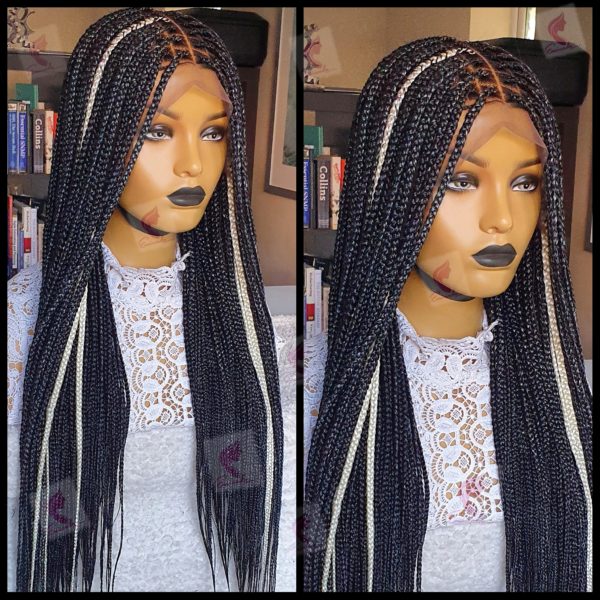 Knotless braids Full Frontal Braided Wig (28inches) | Braided Wigs ...