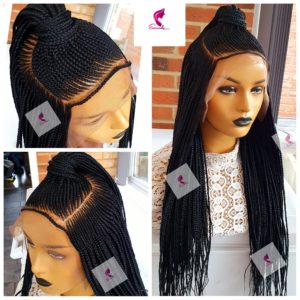 Ket Cornrow full frontal Braided wig black | Braided Wigs Store UK ...