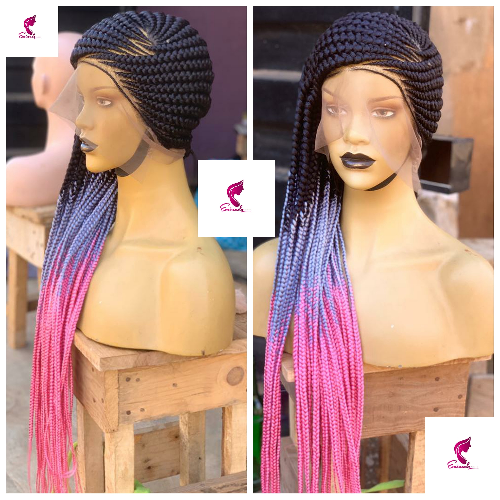 lace front lemonade braided wigs