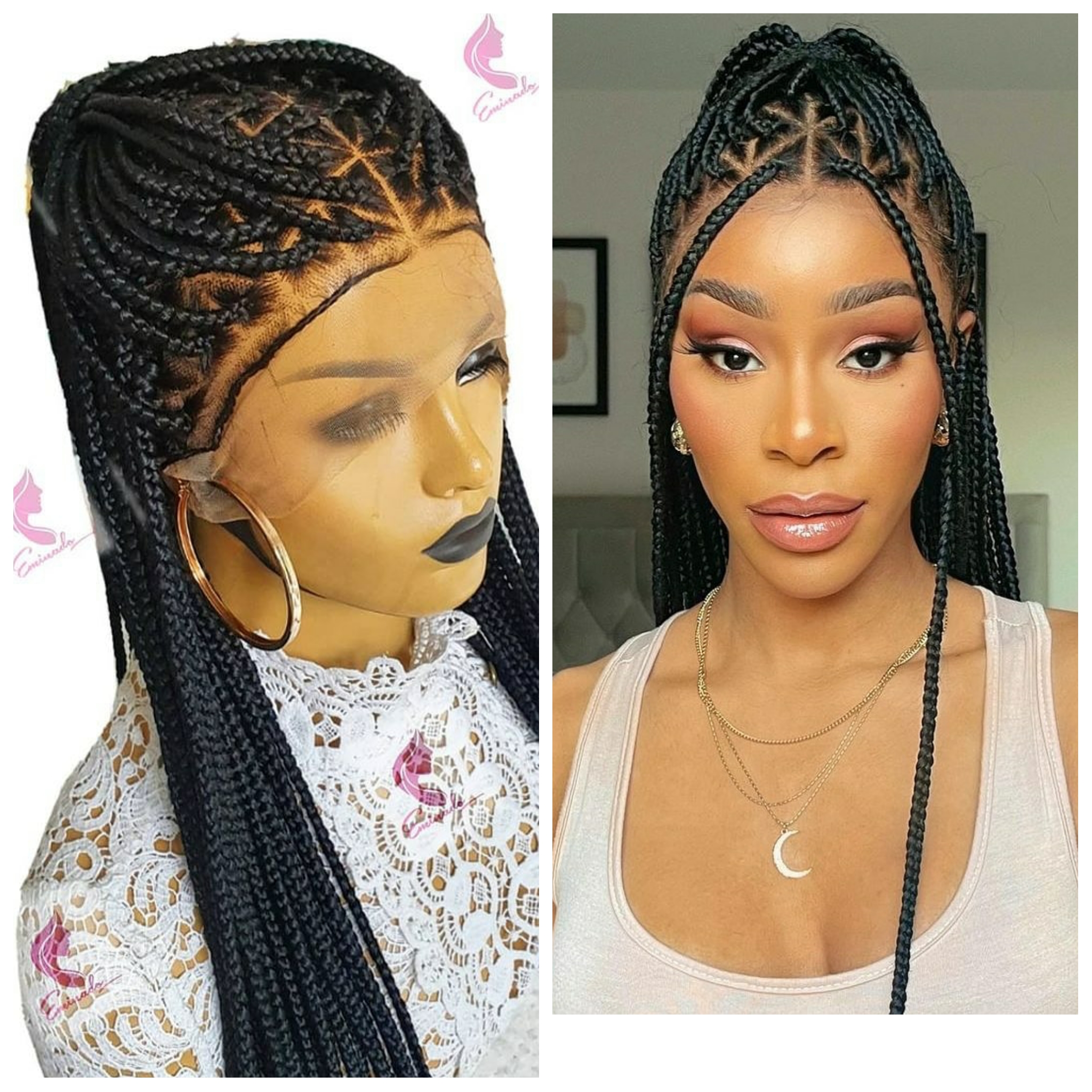 Full Lace Knotless Braids wig with Beads for women by