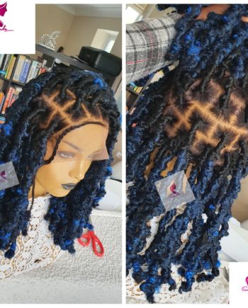 Indigo Blue Distressed Butterfly Locs Braided Wig