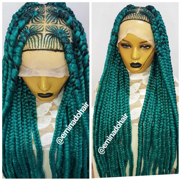 green braided wig