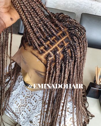 Knotless Braids Mix Brown 40 Inches Box Braided Wig