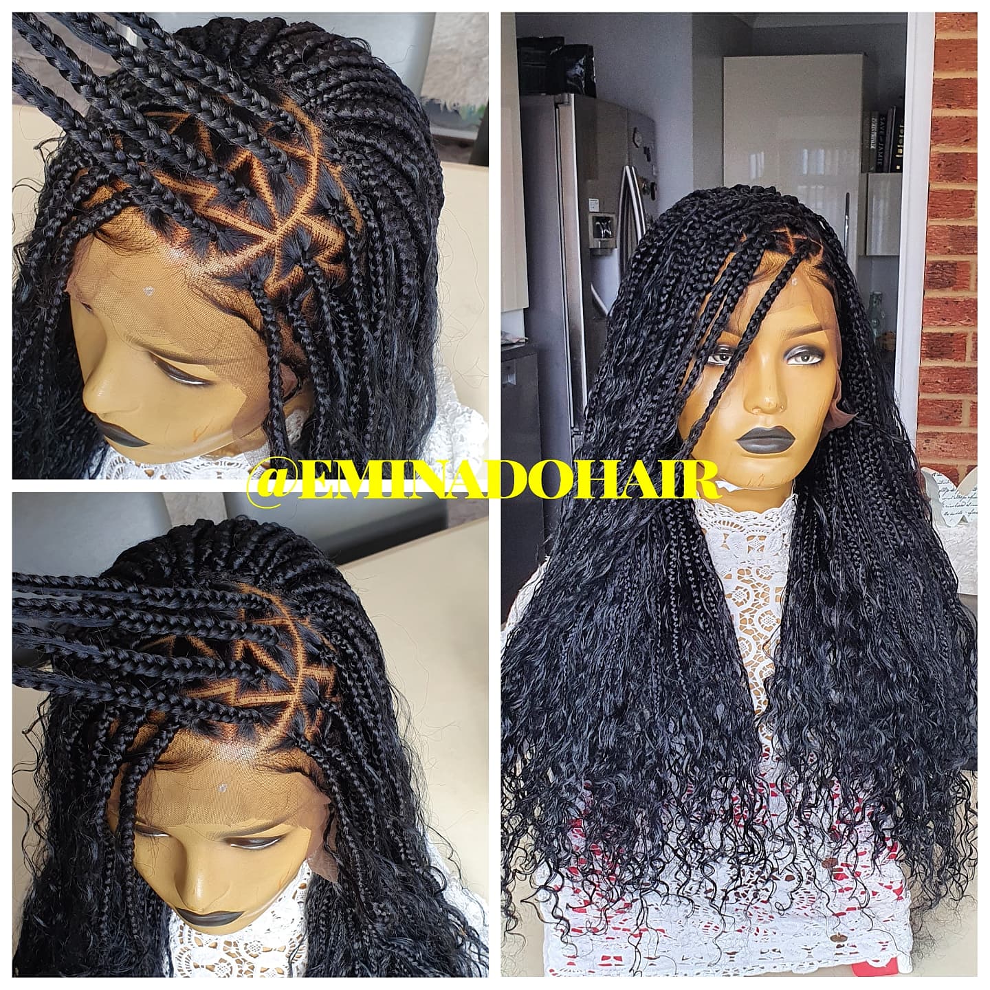 Closure Knotless braids wig, African braided wig, African braid
