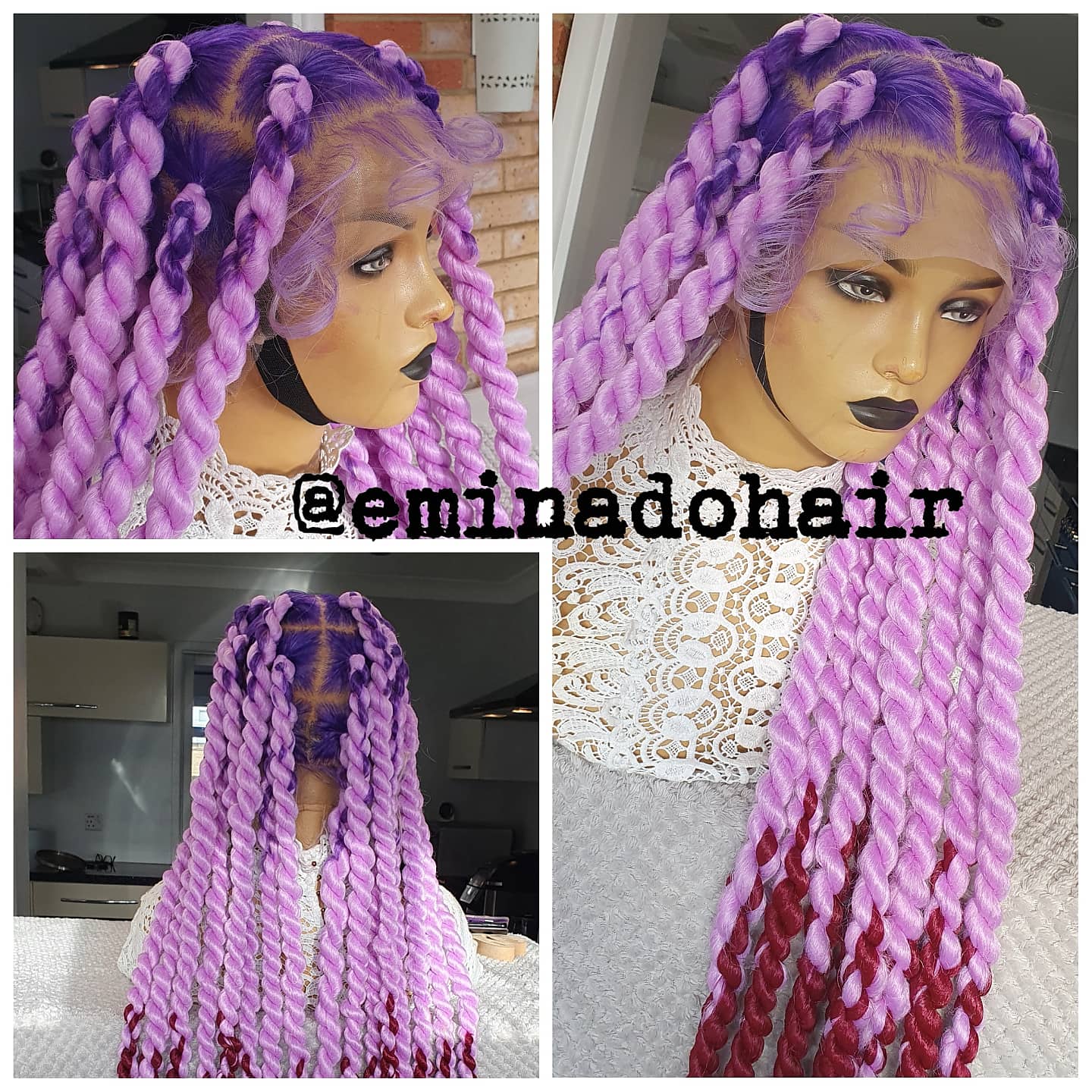 lace wig purple