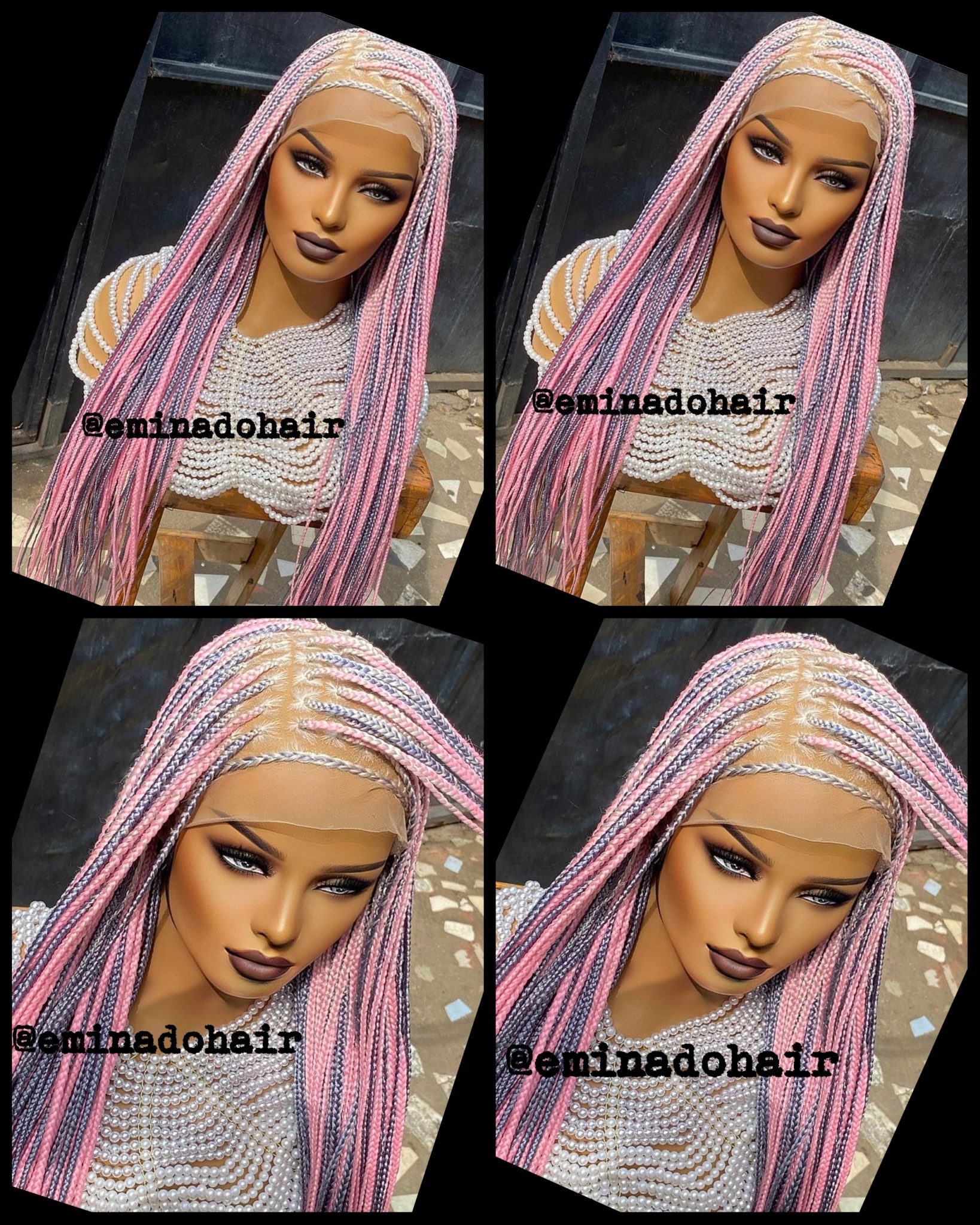 Knotless Box Braids Pastel Colour Mix Braided Wigs Store Uk