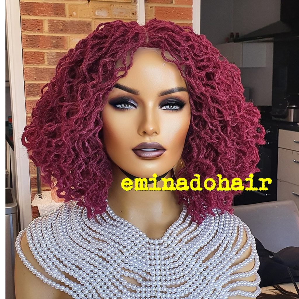 Skinny Sister Locs Burgundy with Dark Roots Braided Wig | Eminado Hair