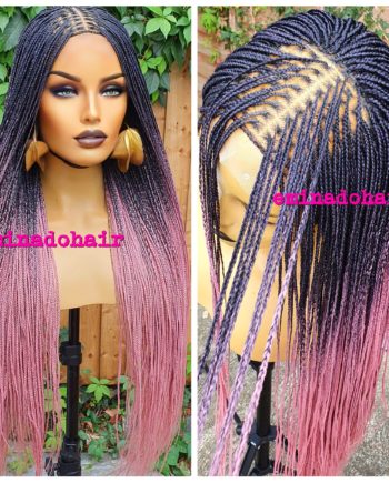 Ava Pink Ombre Small Knotless Box Braided Wig