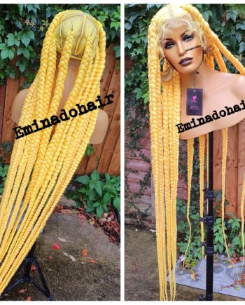 Yellow Tiffany Knotless Big Box Braided Wig