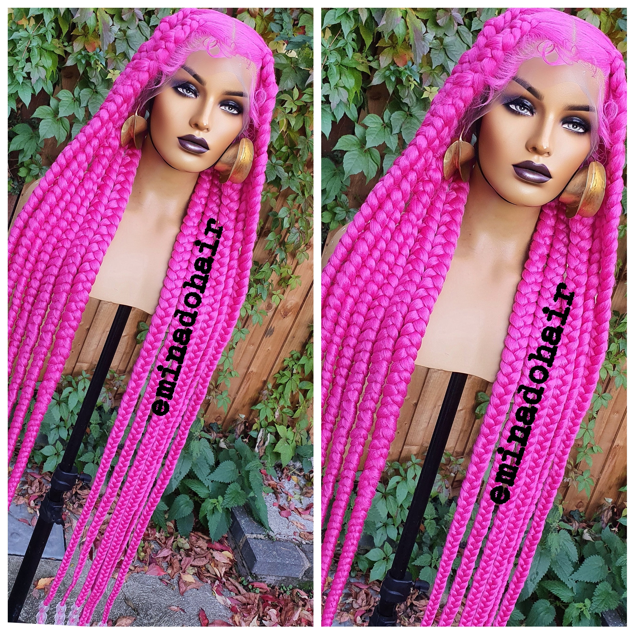 pink box braids