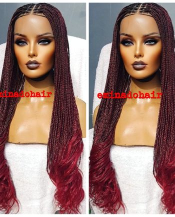 Burgundy Knotless Braids Wig - Amy