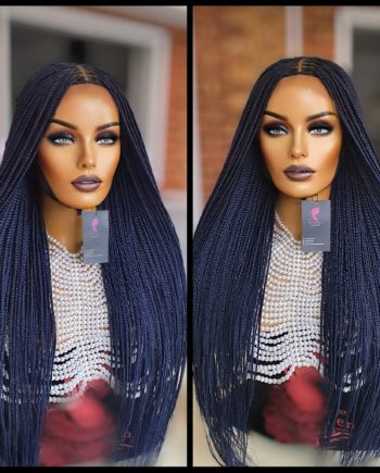  Blue Braided Wigs Lace Front Wigs for Black Women