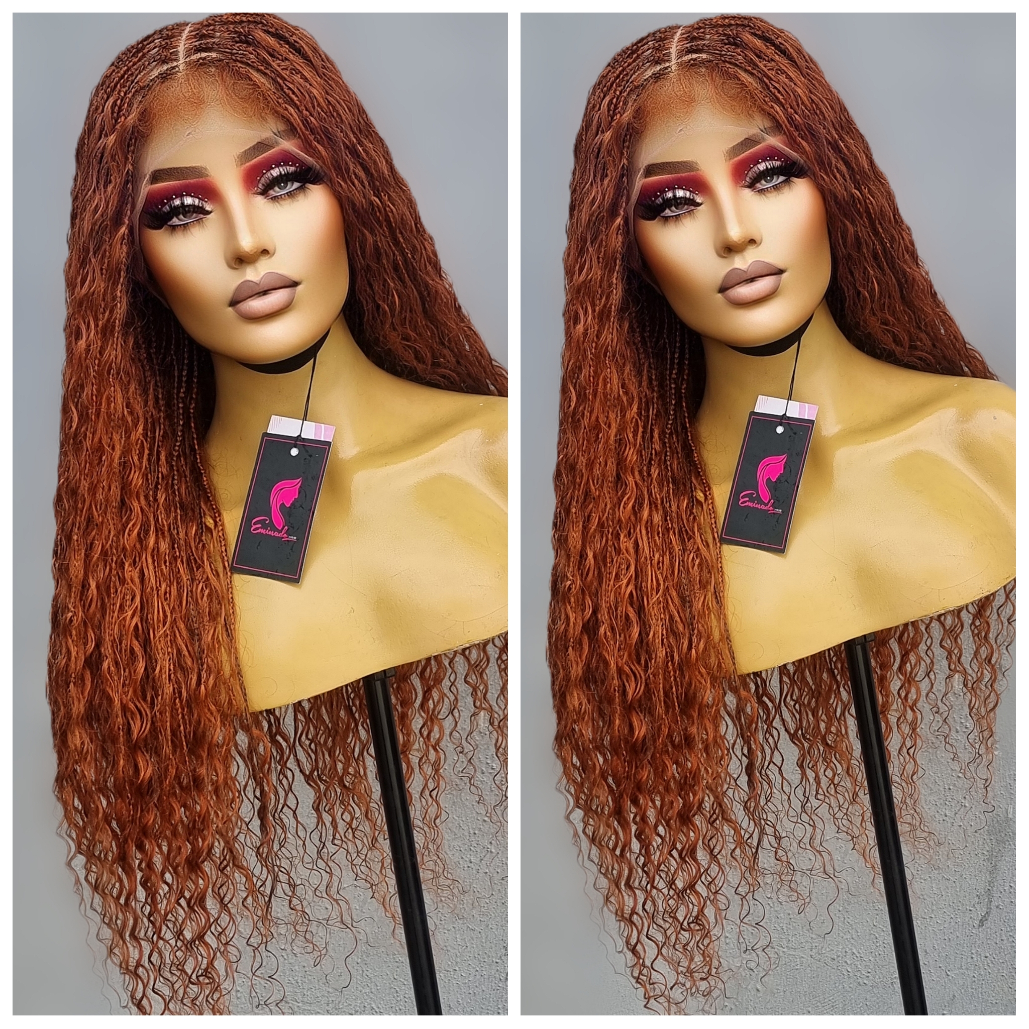 Knotless Green Full Frontal Box Braided Wig